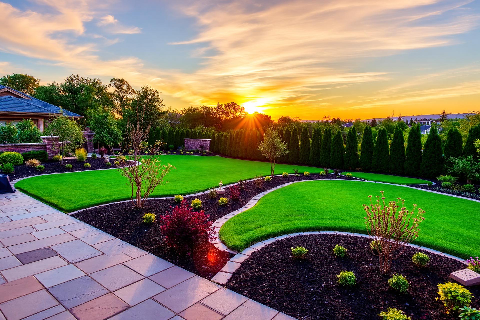 Beautiful landscaped backyard