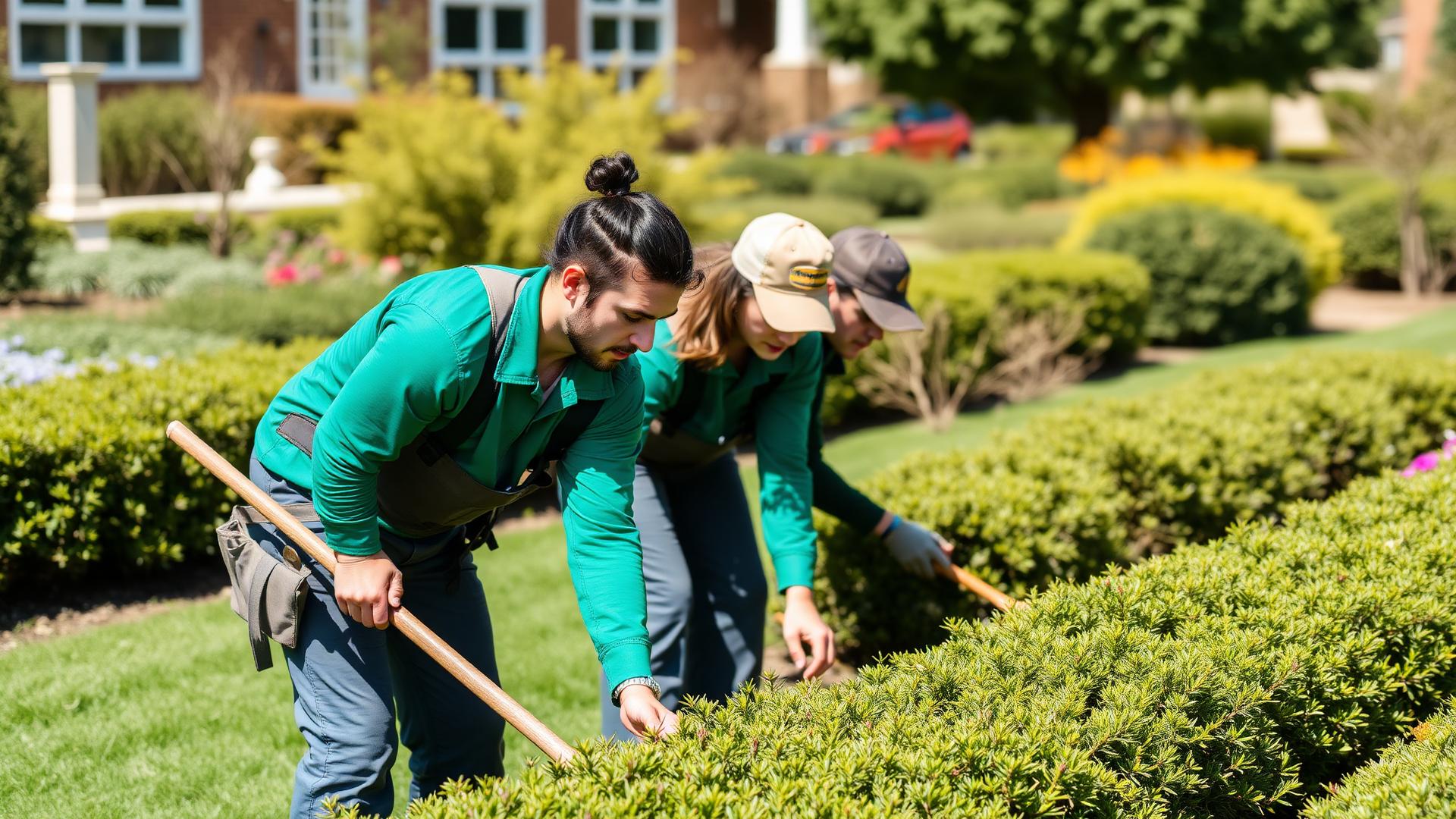 Landscaping crew at work